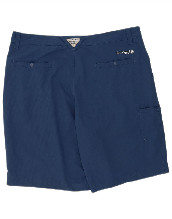 Columbia Herren-Cargoshorts W36, groß, marineblau, kariert, Polyester