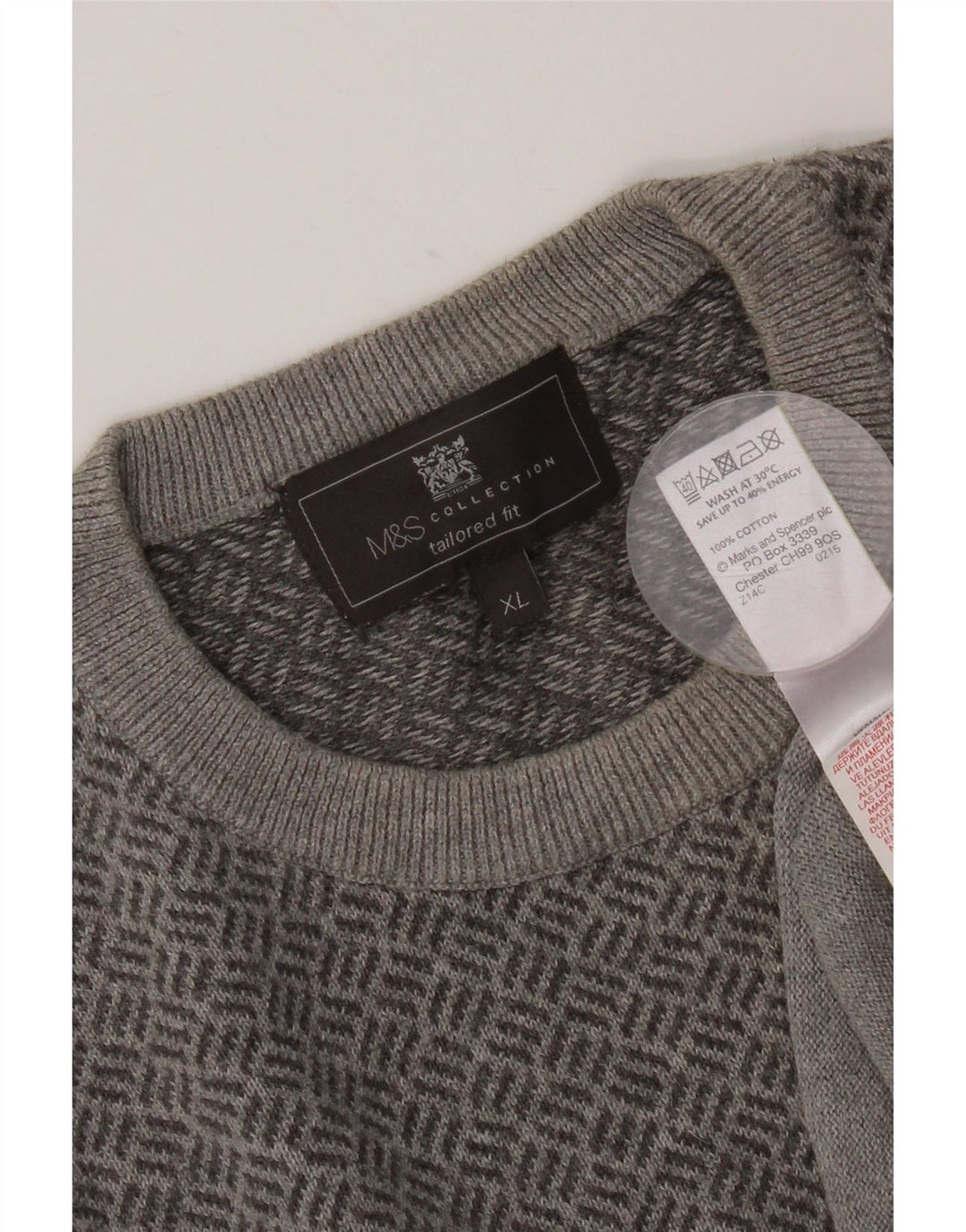Marks & Spencer Herren Tailored Fit Rundhalspullover Pullover XL Grau