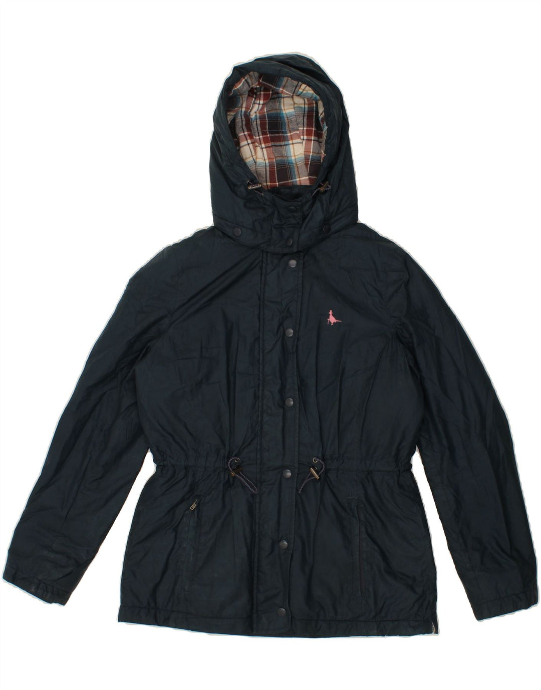 JACK WILLS Womens Hooded Windbreaker Jacket UK 10 Small  Navy Blue Vintage Jack Wills and Second-Hand Jack Wills from Messina Hembry 
