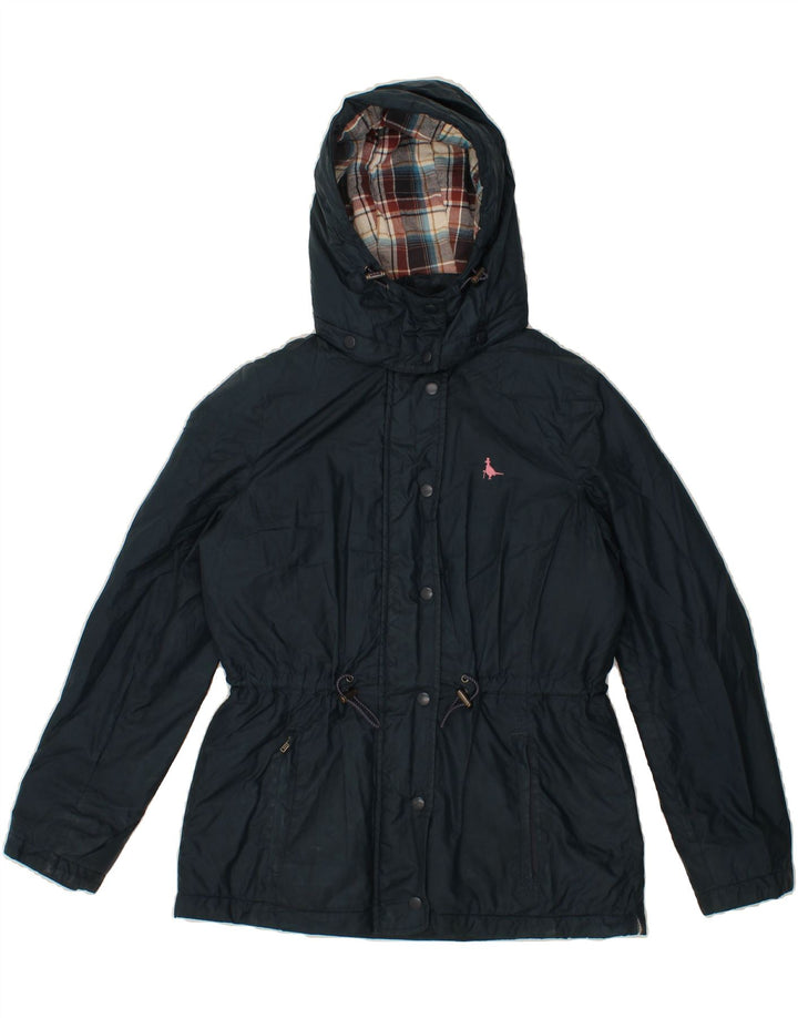 JACK WILLS Womens Hooded Windbreaker Jacket UK 10 Small  Navy Blue Vintage Jack Wills and Second-Hand Jack Wills from Messina Hembry 
