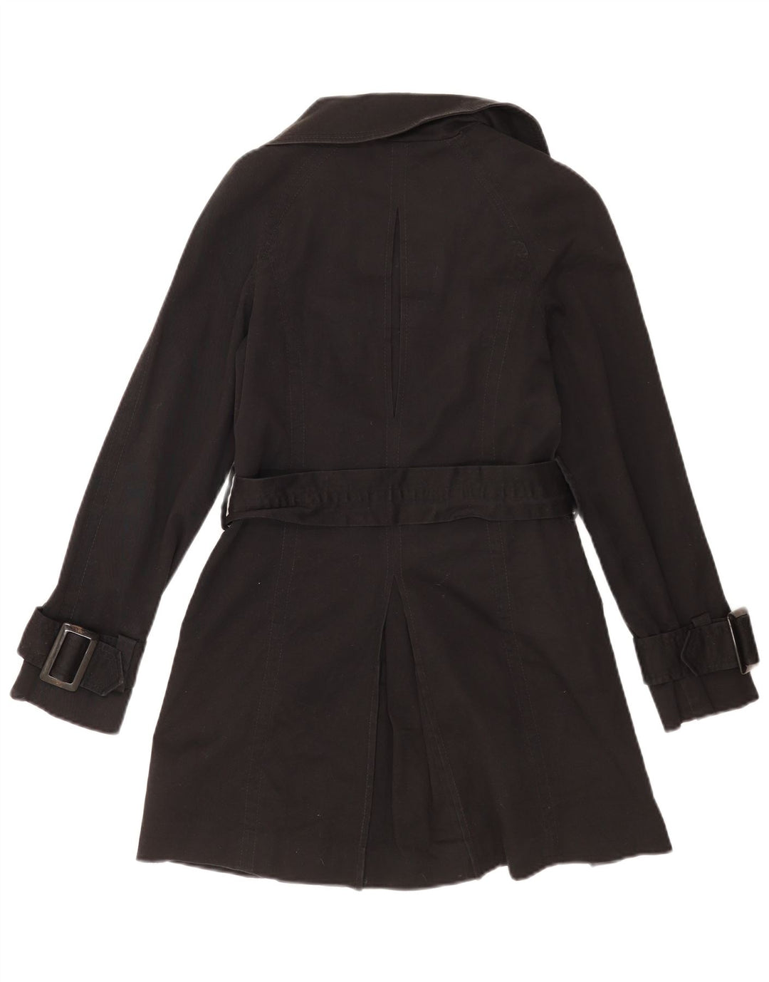 Zara Damen Mantel UK 6 XS Schwarz Baumwolle