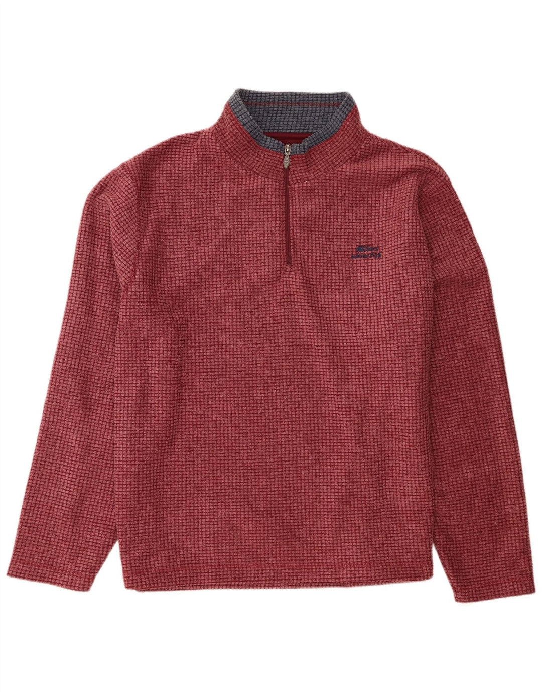 Weird Fish Herren-Fleecepullover mit Reißverschluss am Hals, 4XL, Burgunderrot, Polyester