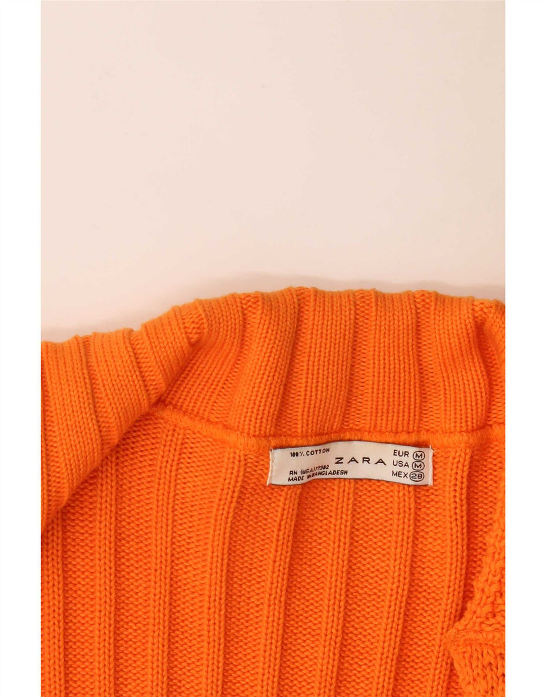 Zara Damen-Cardigan-Pullover UK 12 Mittelorange Baumwolle