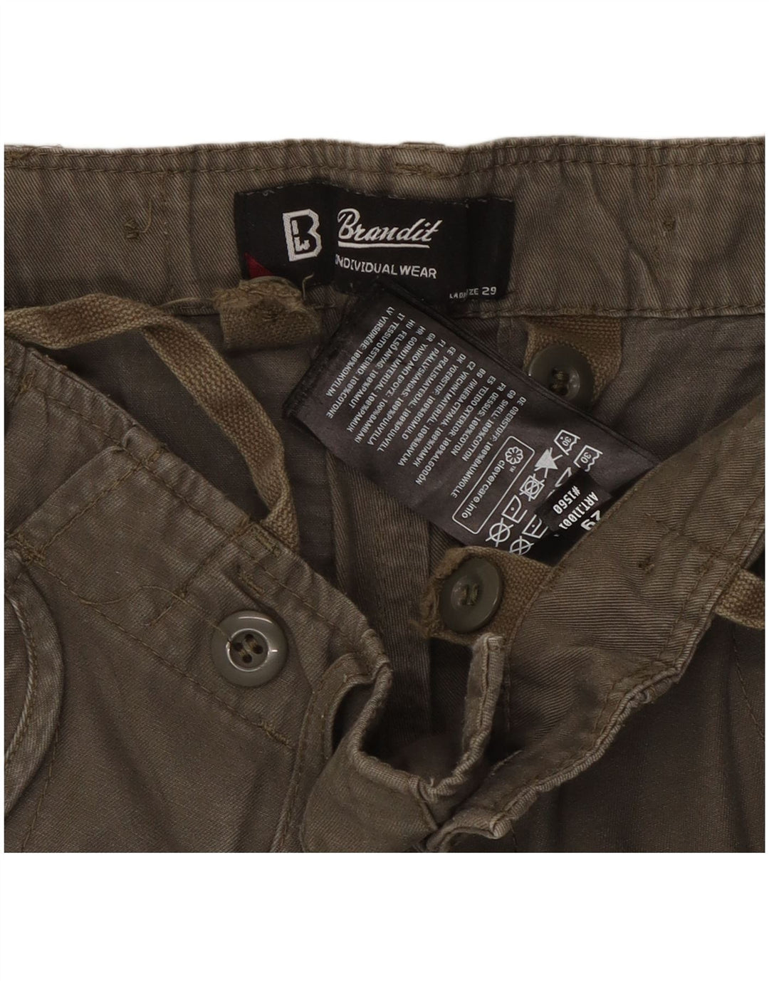 Brandit Damen Cargo-Cargohose W29 L29 Khaki Baumwolle