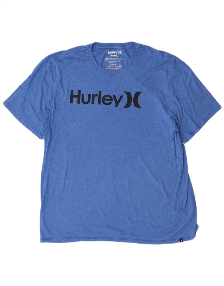 Hurley Herren Grafik T-Shirt Top XL Blau Polyester