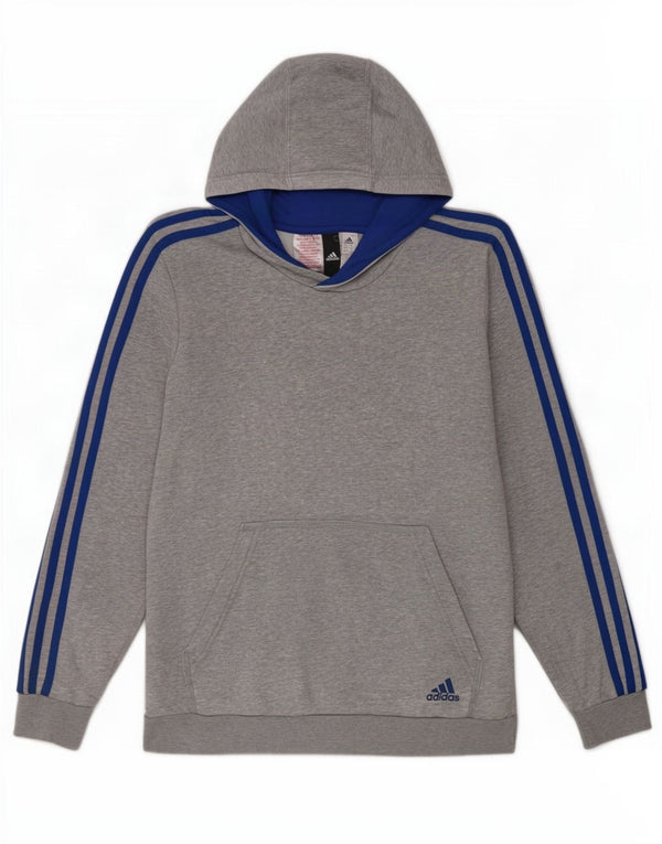 Adidas Jungen Kapuzenpullover 13–14 Jahre, graue Baumwolle