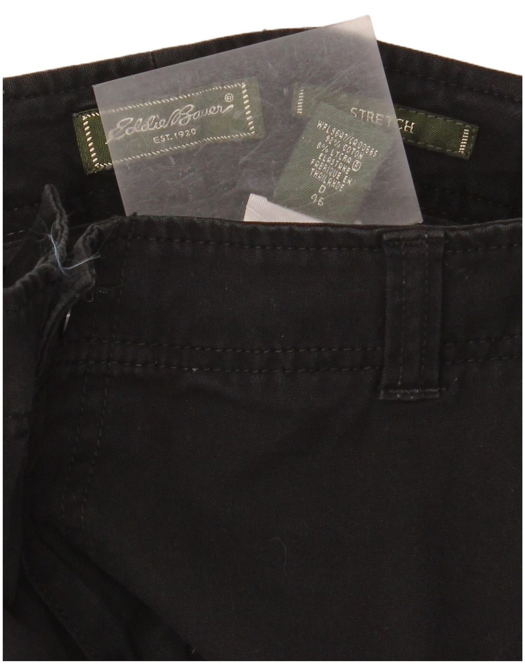 EDDIE BAUER Damen gerade Chinohose IT 46 Large W34 L30 Schwarz