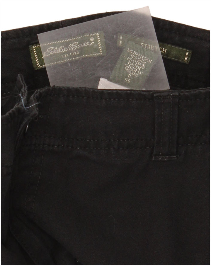 EDDIE BAUER Damen gerade Chinohose IT 46 Large W34 L30 Schwarz