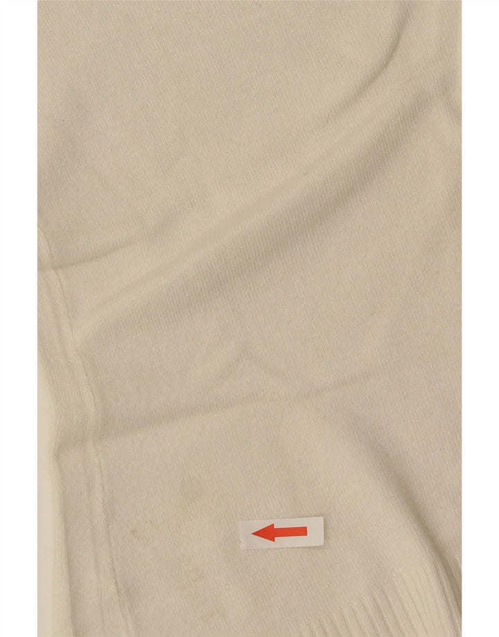 Zara Damen Crop Top Langarm UK 14 Large Off White Rayon