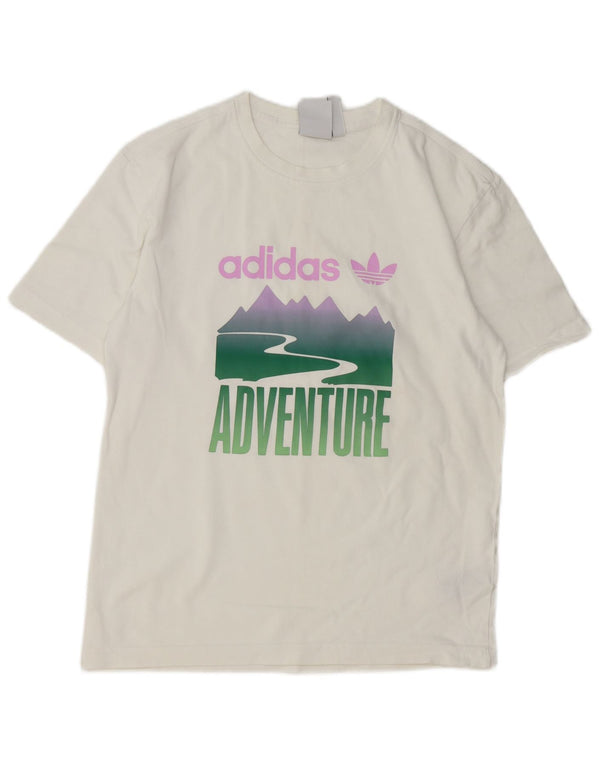 Adidas Herren Grafik T-Shirt Top XS Weiße Baumwolle