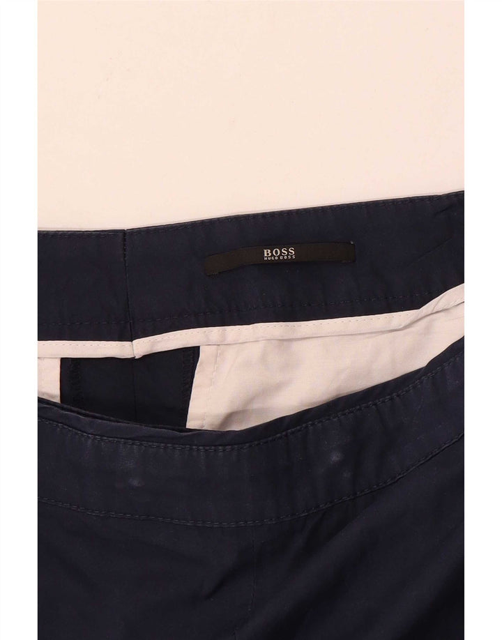 Hugo Boss Damen Chino-Shorts, Größe L, W32, Marineblau