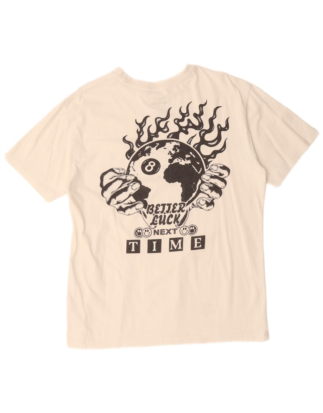 RVCA Herren-T-Shirt mit entspannter Passform, grafisches Oberteil, mittlere, cremefarbene Baumwolle