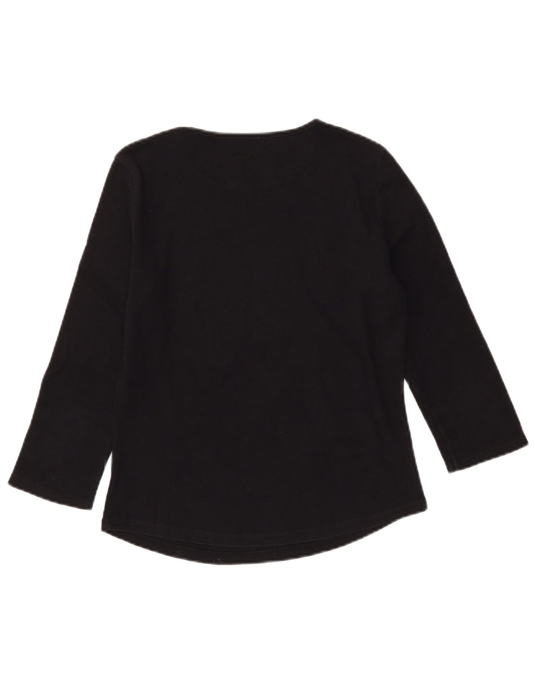 ARMANI JEANS Grafik-Top für Damen, 3/4-Ärmel, UK-Größe 12, mittelschwarz, Baumwolle