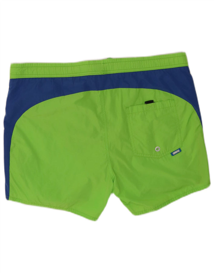 Arena Herren-Badeshorts aus mittelgrünem Colourblock-Polyester