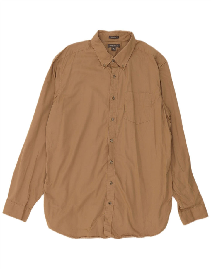 Eddie Bauer Herren-Hemd, groß, beige, Baumwolle