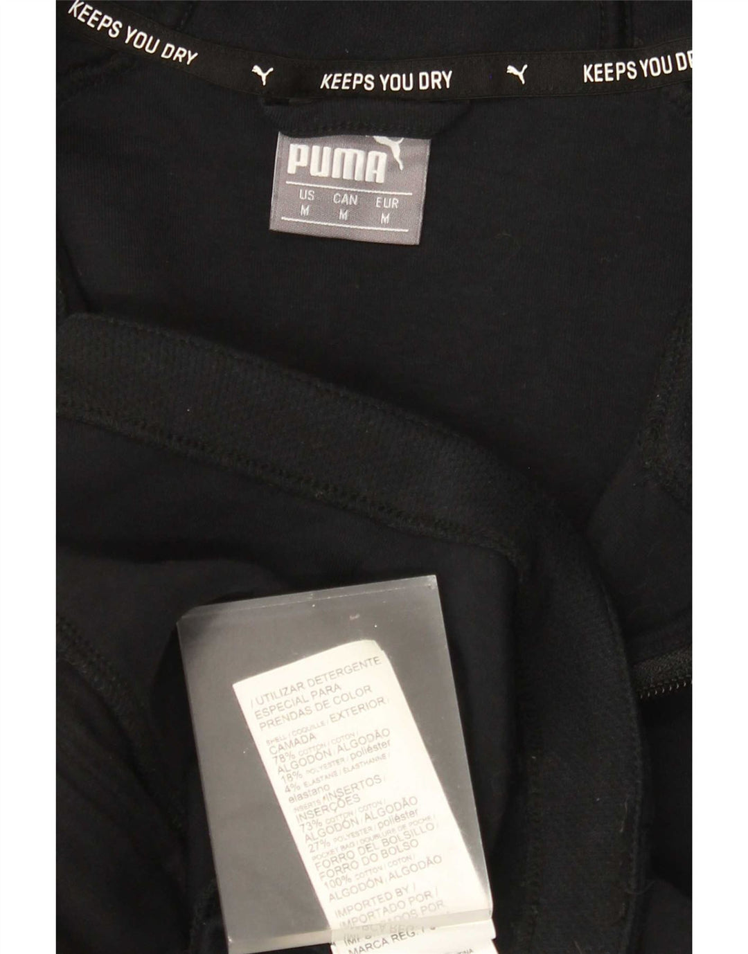 Puma Herren-Kapuzenpullover mit Reißverschluss, mittelschwarz, Baumwolle
