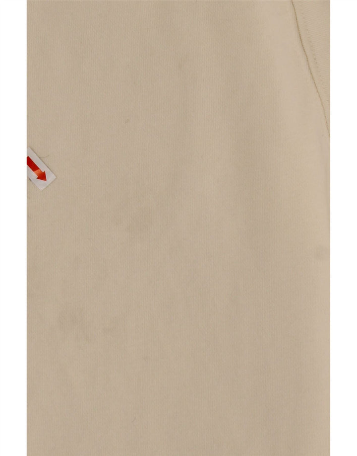 REEBOK Herren-Sweatshirt mit lockerer Passform und Reißverschluss am Hals, mittlere, cremefarbene Baumwolle