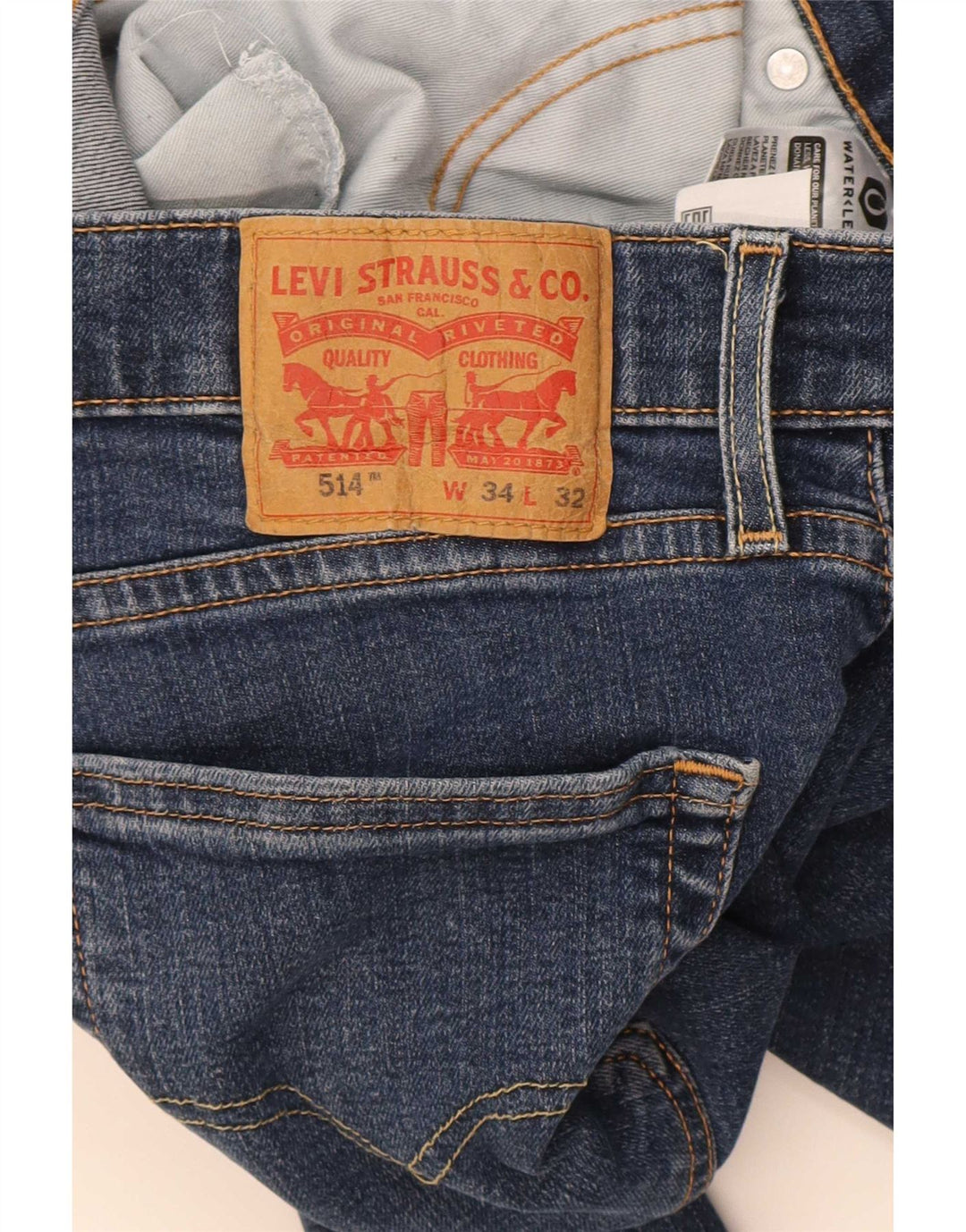 Levi's Herren 514 Slim Jeans W34 L32 Blaue Baumwolle