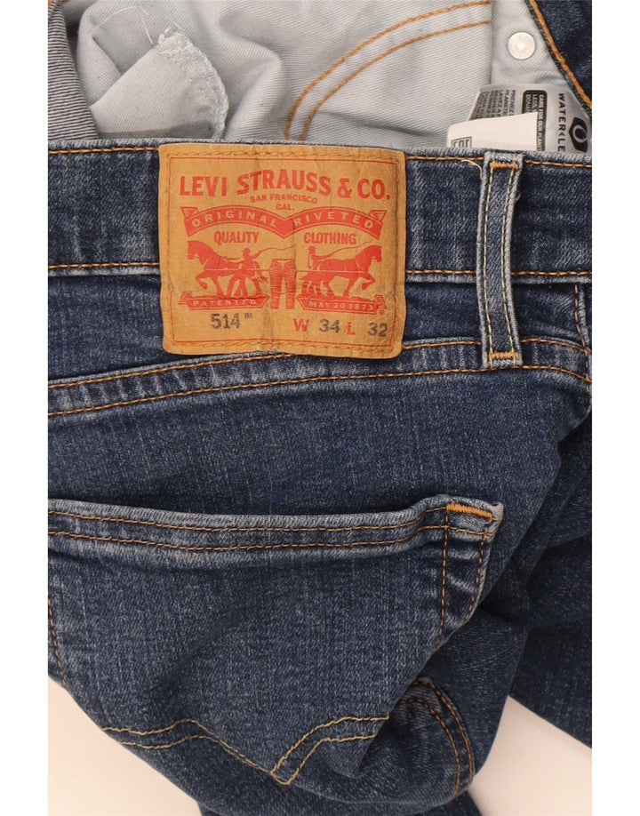 Levi's Herren 514 Slim Jeans W34 L32 Blaue Baumwolle