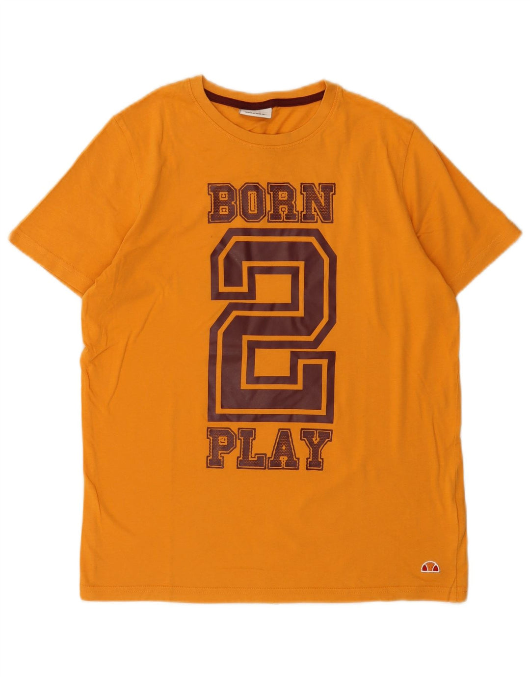 Ellesse Herren-T-Shirt mit Grafik, Größe S, gelbe Baumwolle