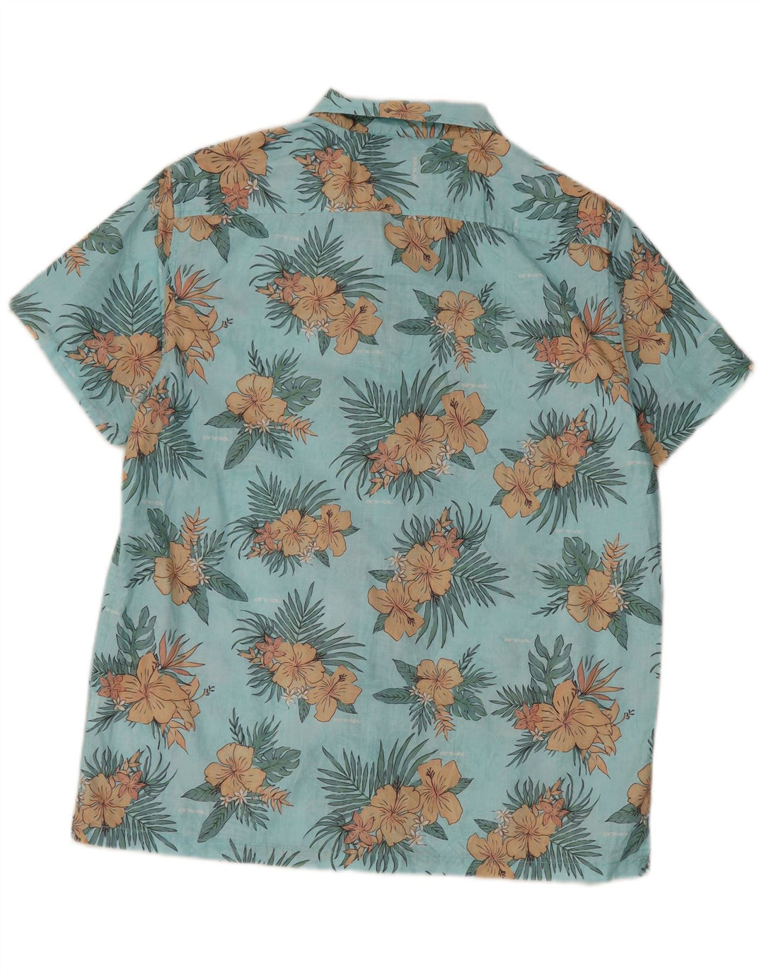 Animal Herren-Kurzarmhemd Mittelblau mit Blumenmuster