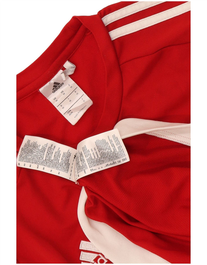 Adidas Herren Climalite T-Shirt Top Mittelrotes Colourblock-Polyester