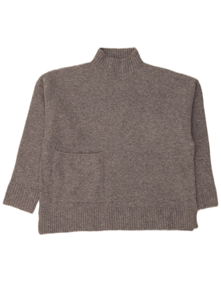 Zara Damen-Pullover mit Rollkragen, übergroß, Gr. 10, Small, Grau, Acryl
