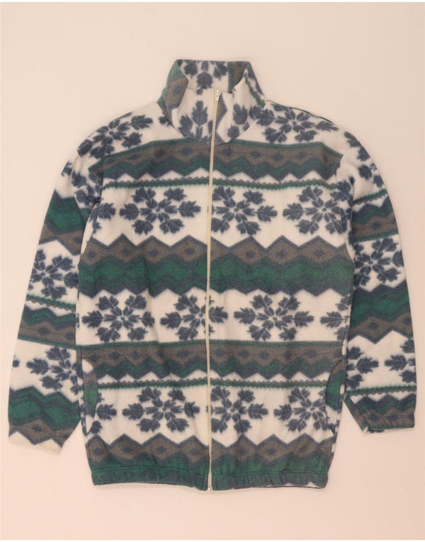 Vintage Herren Fleecejacke UK 38 Medium Mehrfarbig Fair Isle