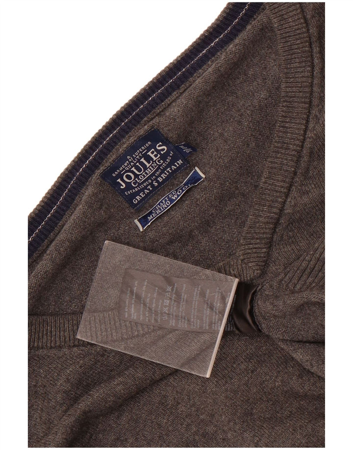 Joules Herren-Pullover mit V-Ausschnitt, XL, graue Baumwolle