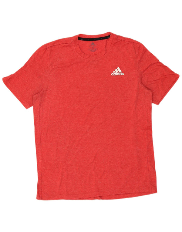 Adidas Herren Aeroready T-Shirt Top Mittelrotes Polyester