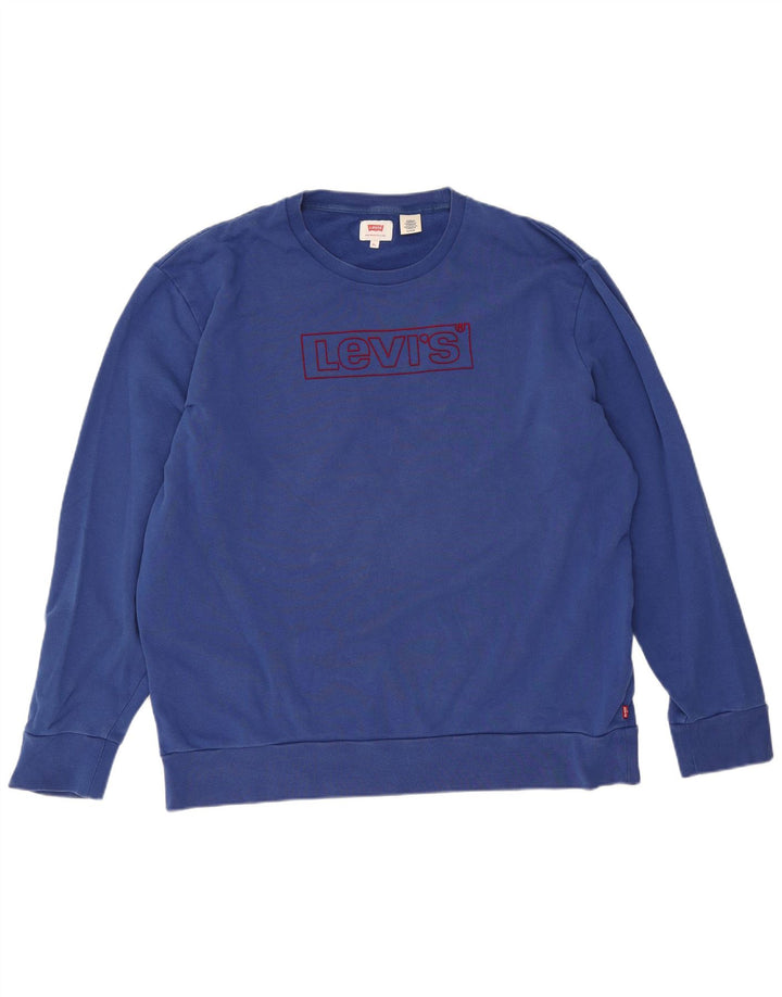 Levi's Herren Grafik-Sweatshirt-Pullover XL aus blauer Baumwolle