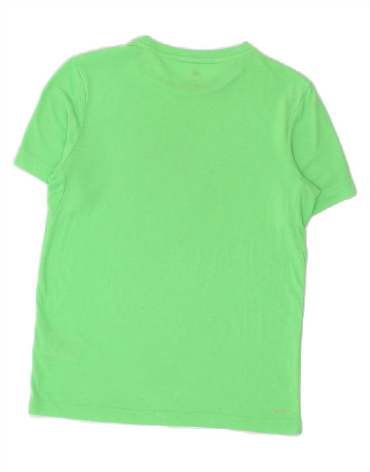 ADIDAS Boys Climalite Graphic T-Shirt Top 11-12 Years Medium Green Vintage Adidas and Second-Hand Adidas from Messina Hembry 