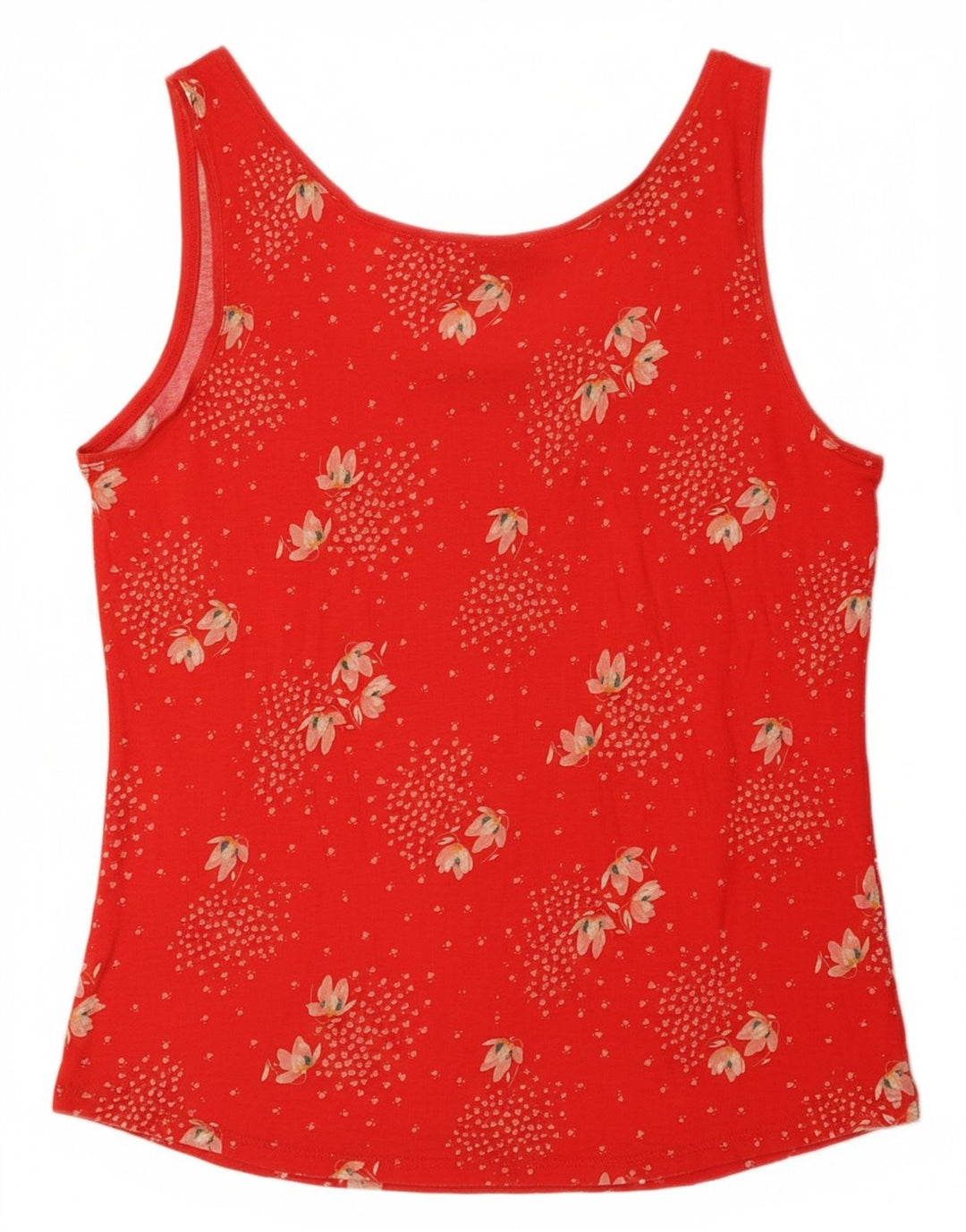 OASIS Damen Weste Top UK 14 Große rote Viskose mit Blumenmuster