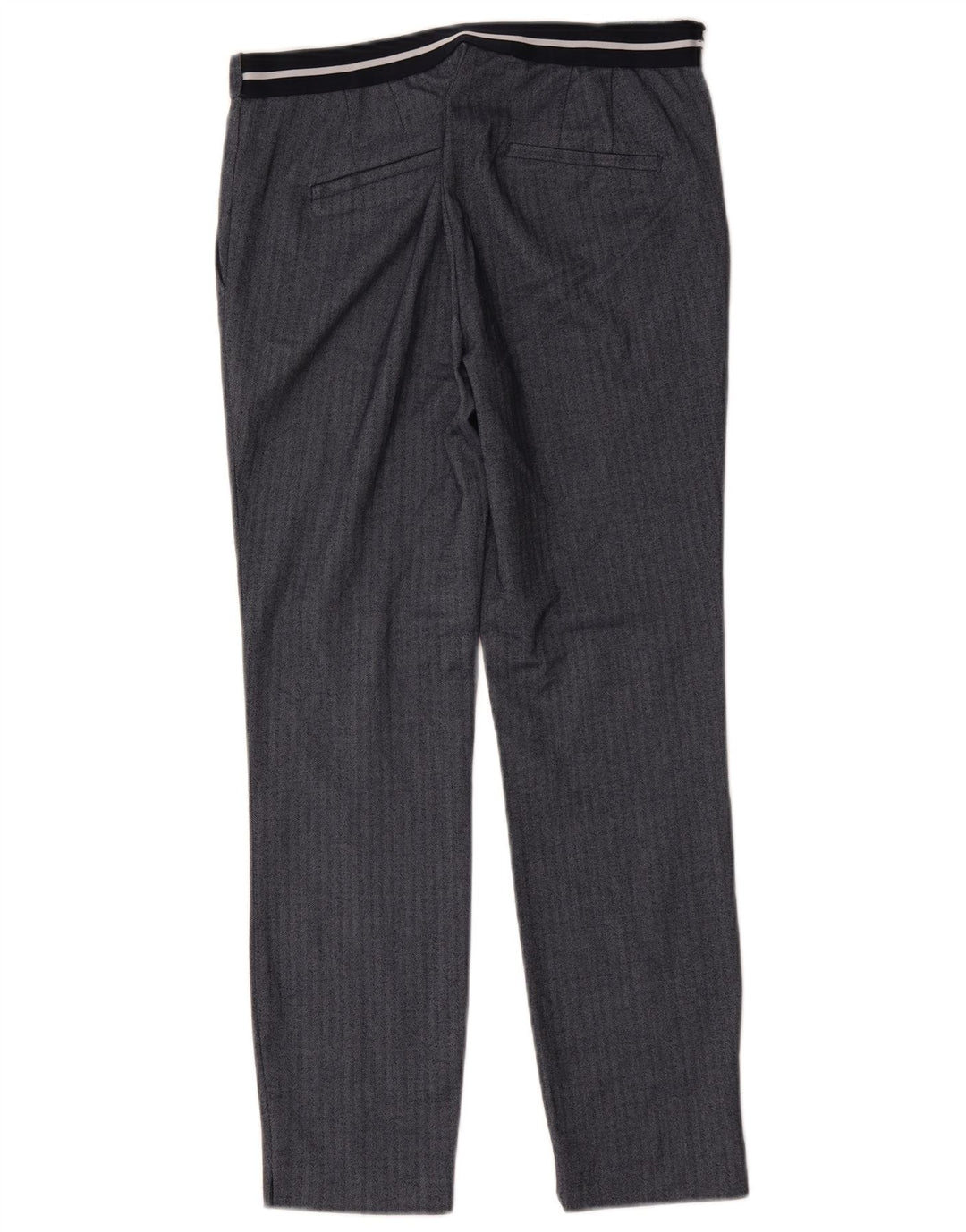 Slim-Anzughose für Damen von Zara, Größe M, W28, L27, Marineblau mit Fischgrätenmuster