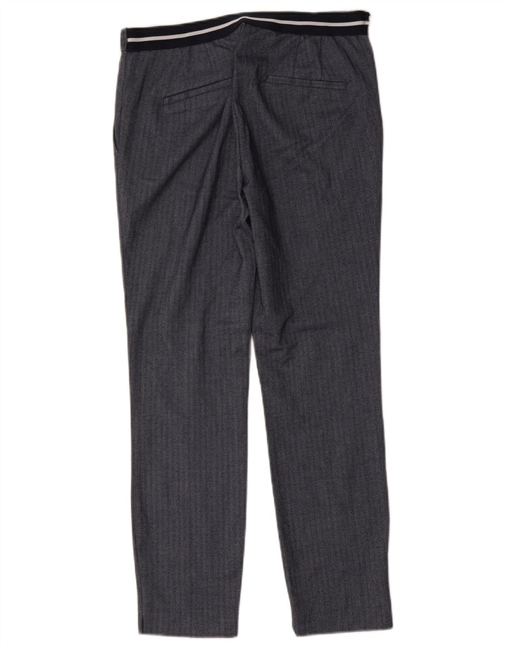Slim-Anzughose für Damen von Zara, Größe M, W28, L27, Marineblau mit Fischgrätenmuster