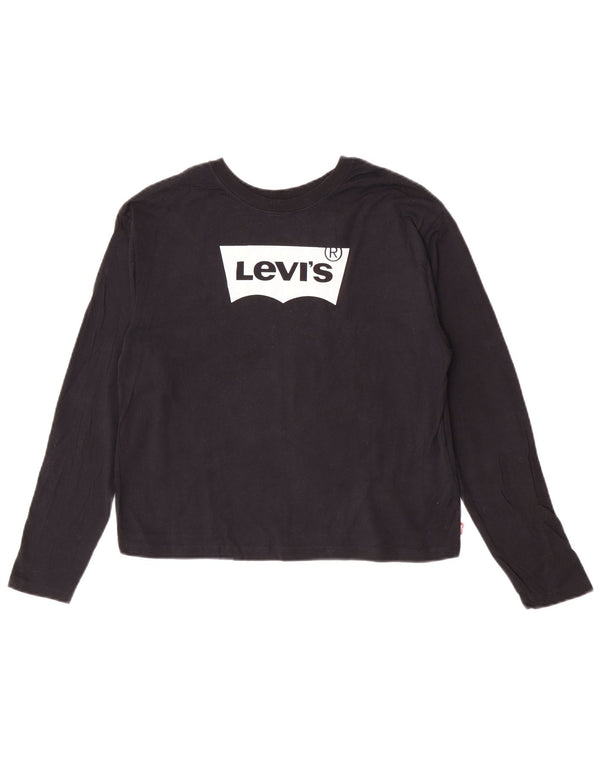 Levi's Mädchen Crop Graphic Top Langarm 15–16 Jahre marineblaue Baumwolle