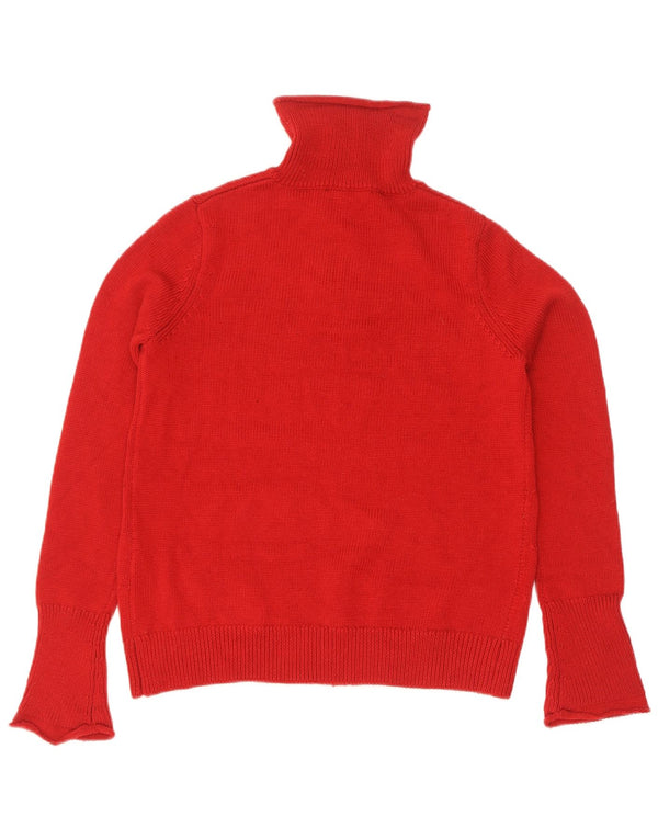 Zara Damen-Pullover mit Reißverschluss am Hals, UK 14, Größe L, rot, Polyester