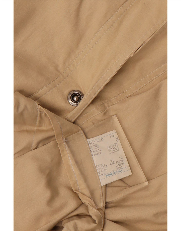 Vintage Damen Trenchcoat IT 46 Große Beige Baumwolle