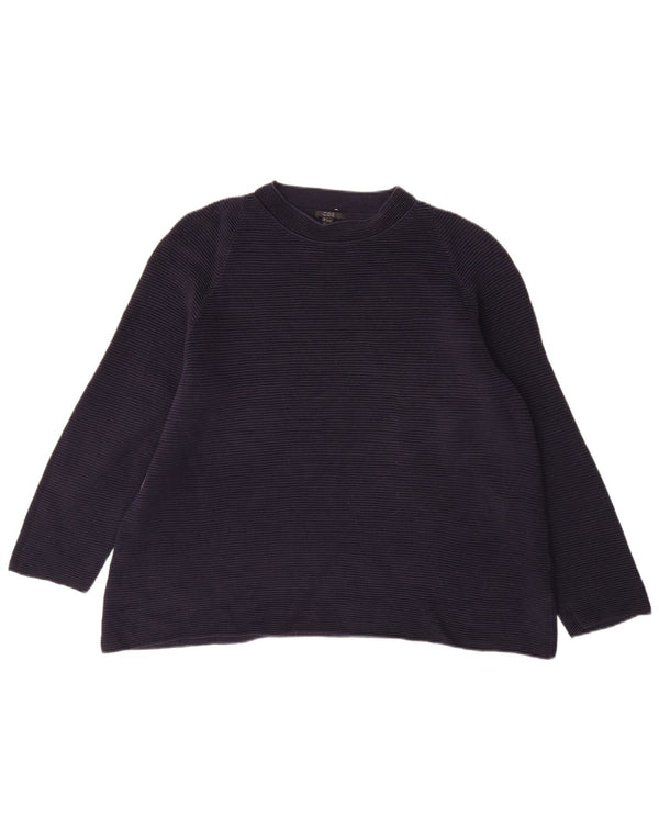 Cos Damen-Pullover mit Rundhalsausschnitt, UK 14, Größe L, Marineblau, Baumwolle