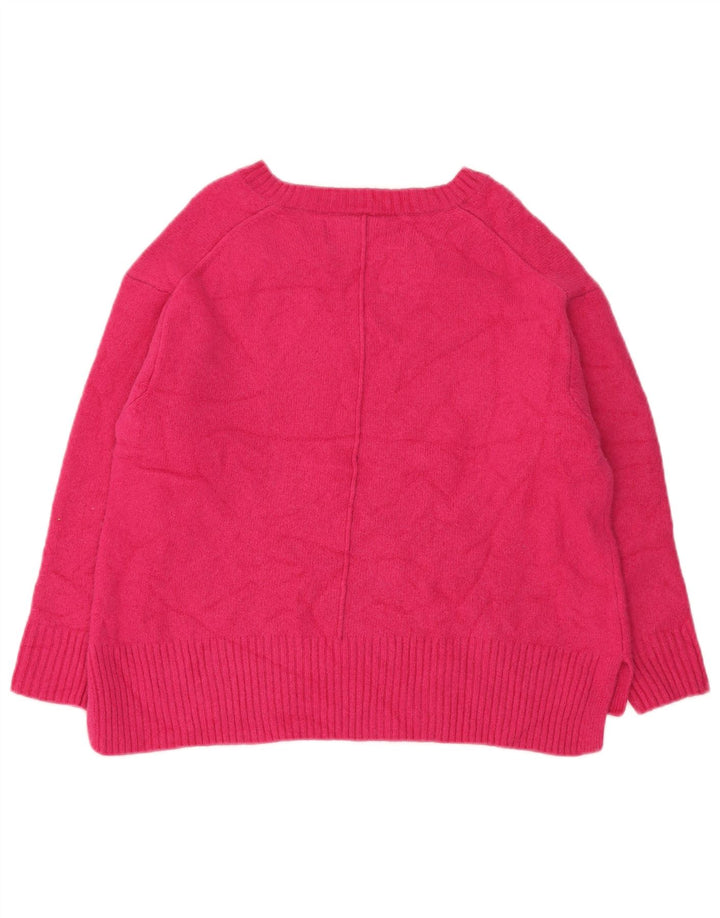 Benetton Damen-Pullover mit V-Ausschnitt, Gr. 16, Rosa