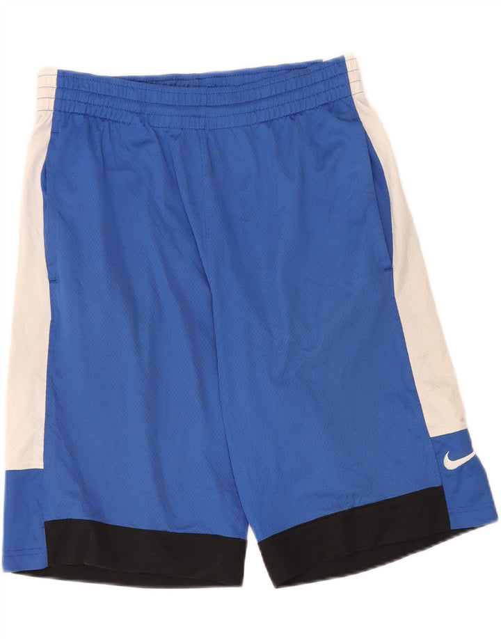 NIKE Mens Dri Fit Sport Shorts Small  Blue Colourblock