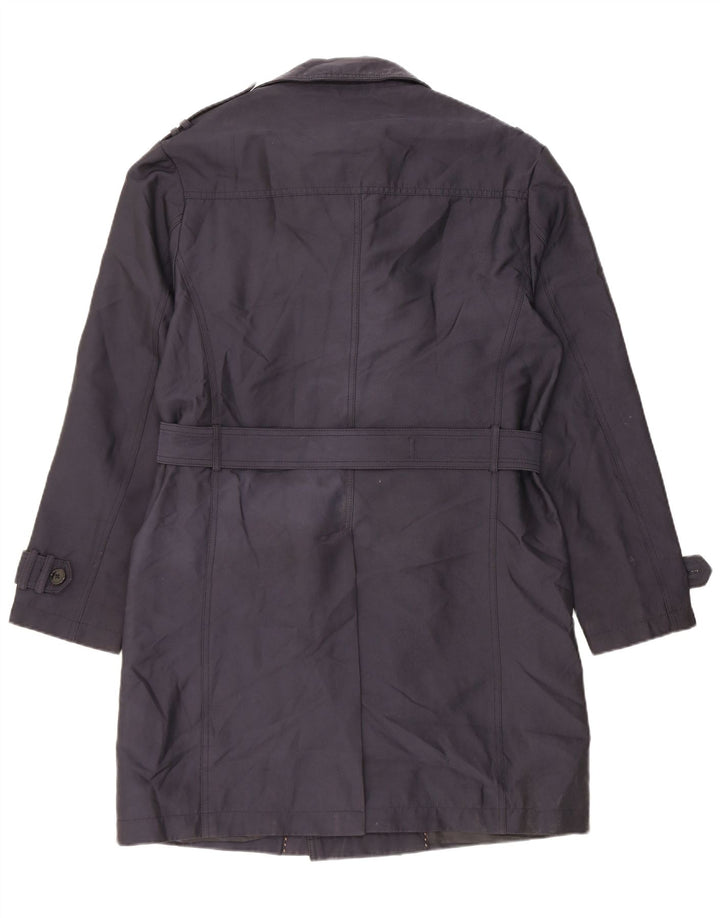 Zara Herren Trenchcoat UK 40 Large Marineblau Polyester