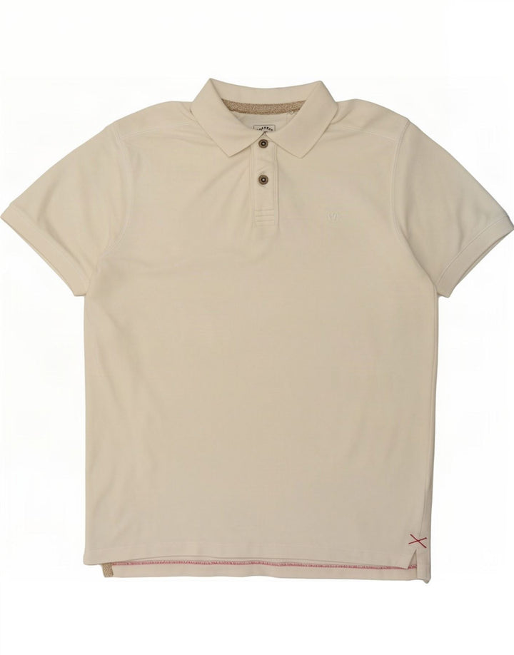 Fat Face Herren-Poloshirt aus mittelweißer Baumwolle