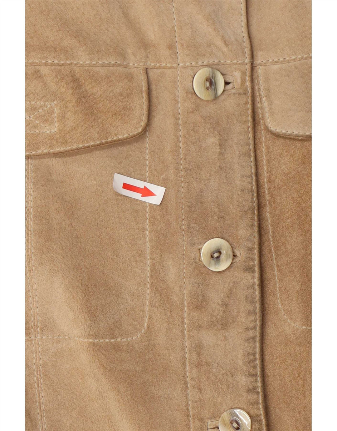 Vintage Damen Wildlederweste EU 40 Mittelbeiges Leder