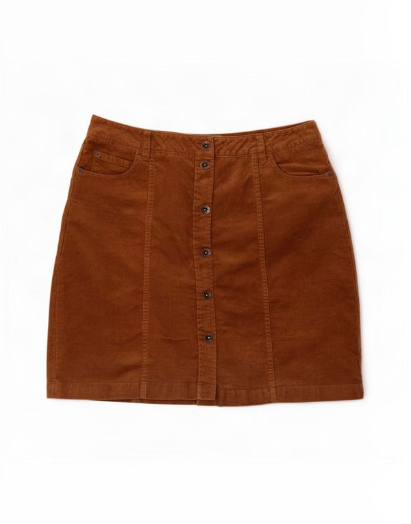Fat Face Damen Cordrock UK 12 Medium W32 Braune Baumwolle