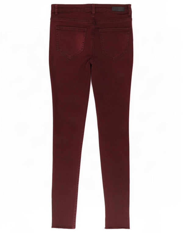 Zara Damen Skinny Jeans EU 38 Small W28 L28 Burgund Baumwolle