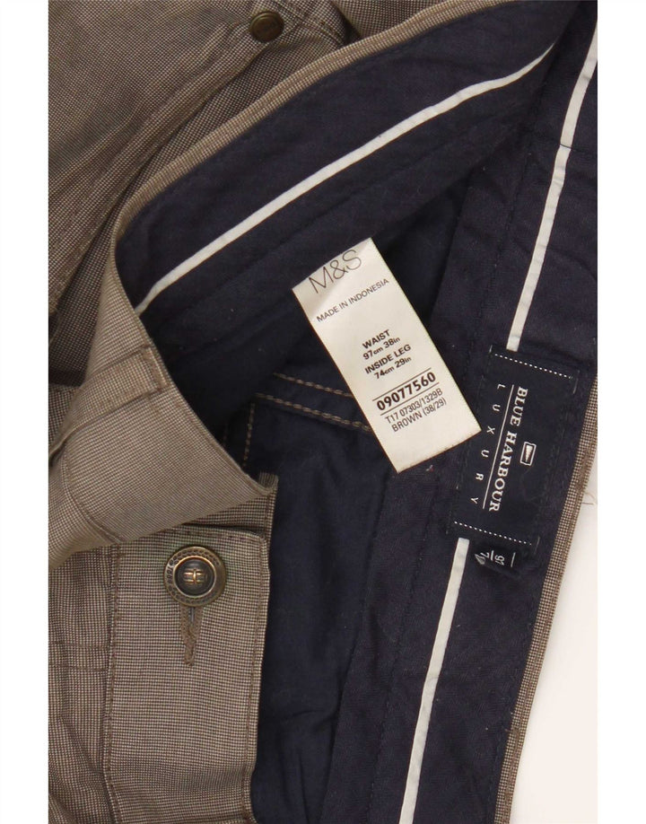 Marks & Spencer Herren Blue Harbour Chinohose W38 L29 Braun kariert