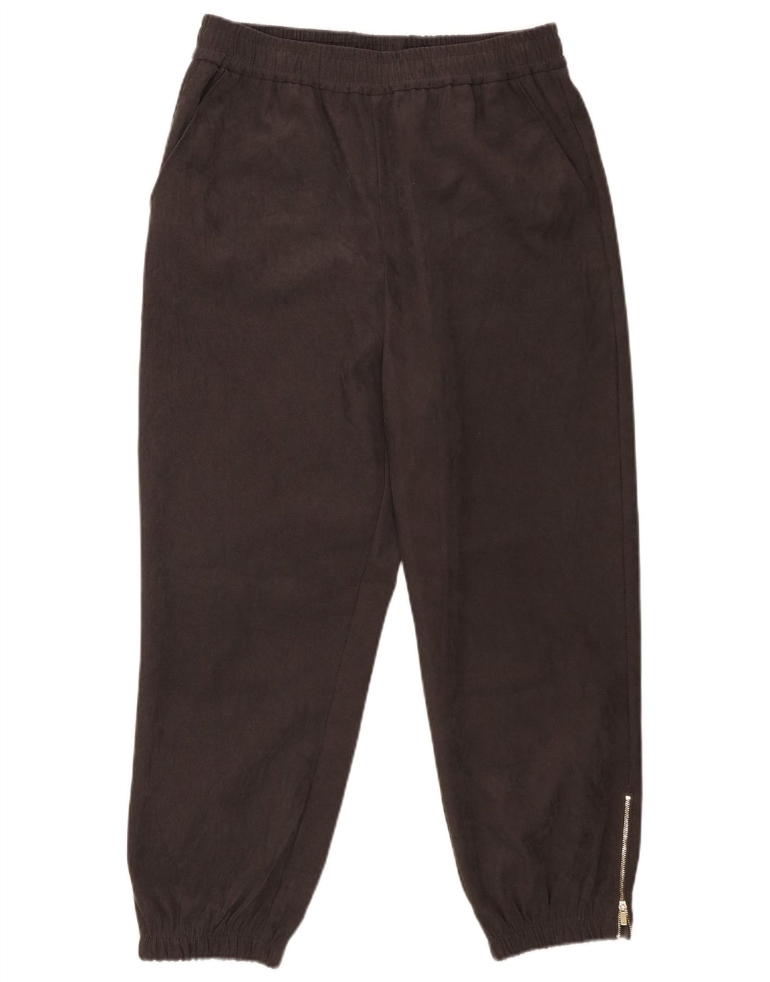 Zara Damen Crop Trainingsanzug Hose Jogger UK 16 Large Grau Polyester