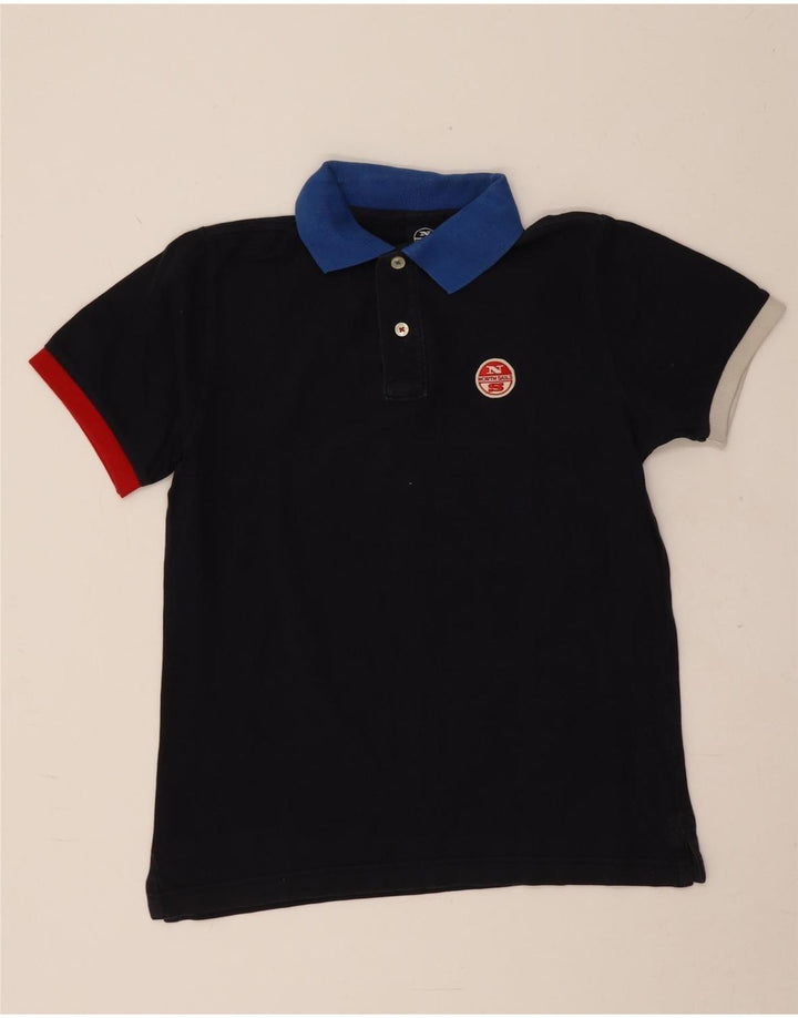 North Sails Herren-Poloshirt, klein, marineblau, Colourblock-Baumwolle