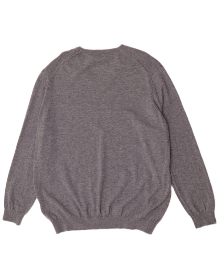 Marks & Spencer Herren Autograph V-Ausschnitt Pullover Pullover 2XL graue Wolle